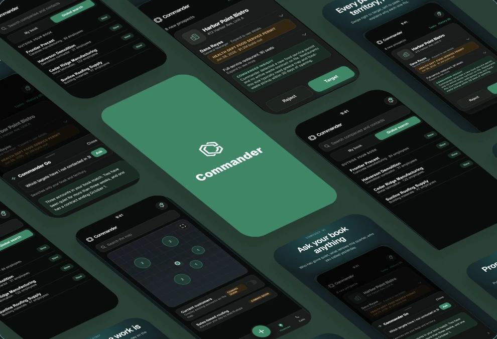 Calls, email and communication history in the CommanderAI app
